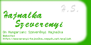 hajnalka szeverenyi business card